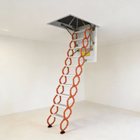 Escalier de grenier pliable professionnel en aluminium avec système de verrouillage de sécurité pour villa