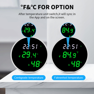 图雅WiFi温湿度传感器智能室内湿度计，带发光二极管显示背光的温度计谷歌主页Alexa - Product Image 3