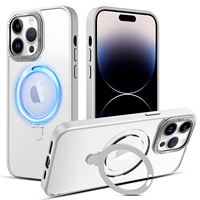 WOWCASE – nouveaux produits 2023 antichoc Non jaunissant anneau magnétique en métal béquille mat étui de téléphone pour iPhone 14 13 Pro max