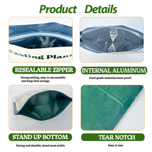 Pochette Personnalisée Refermable en Feuille d'Aluminium, Sachet Emballage Mylar Anti-Odeur à Fermeture Éclair, pour Aliments - Product Image 4