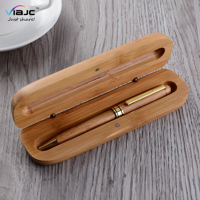 luxury wooden eco friendly bamboo pen sets with box logo printing engraved customised pens logo