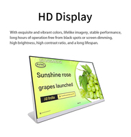 Reproductor de Señalización Digital Android FHD de 23.8 Pulgadas con Red WiFi, Tablero de Menú Electrónico Tipo L para Mostrador, para Tiendas de Té con Leche y Comercios Minoristas