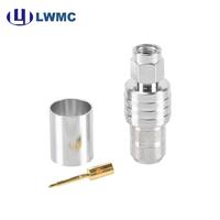 Connecteur RF LWMC SMA Mâle à sertir pour câble LMR400, plaqué or 1.30 Max, commande en gros