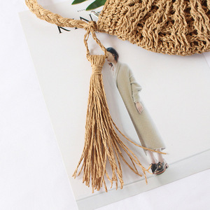 Nouvel Arrivage Sac en Paille Tressé pour Femme, Sac à Bandoulière, Sac de Plage à Pompons, Style Japonais Coréen, Sac à Main Tressé Décontracté et Littéraire - Product Image 2