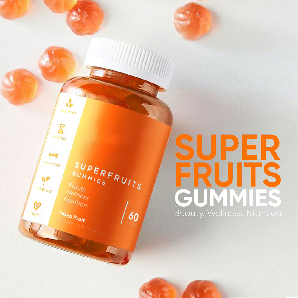 Amz Hot Selling Mixed Fruit Superfruits Gummies Anti-Aging Whitening Glutathione Collagen Gummies