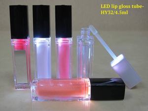 Gloss à lèvres en gros avec lumière LED, bouchon à vis, contenant en plastique, couleur personnalisée, OEM disponible - Product Image 4