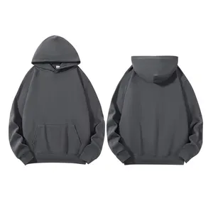 Custom Logo Customized Blank Plain Gym Pull Over Black Heavyweight Cotton Men's Hoodies Sweatshirts
