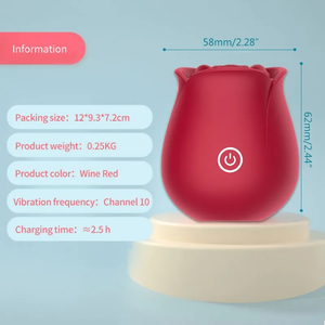 防水ローズおもちゃディルド突き刺し花卵バイブレータークリトリス吸盤刺激器舌なめる大人の吸う大人のおもちゃ女性 - Product Image 4