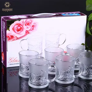 Rose Glass Mug Glass Cups Set Of 6 Rose Flower Engraved Frosted Beer Mugs Coffee Tea Mug Gift Set For Anniversary Business Gift