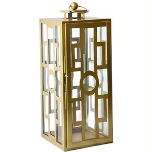 Lujo hecho a mano diseño oro Metal colgante y piso linterna boda decoración restaurante - Product Image 1