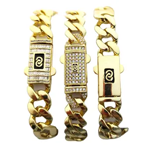 Factory direct sales hip hop Cuban link chain CZ diamond bracelet necklace fashion jewelry necklaces Multiple options