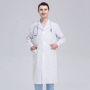 Giacca da uomo donna Unisex manica corta da medico scuola medica uniforme professionale <span class=keywords><strong>camice</strong></span> <span class=keywords><strong>bianco</strong></span> da laboratorio con 3 tasche - Product Image 3