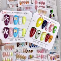 TSZS Zomer Schelp 3D Gegraveerde Kattenoog Handgemaakte Opzetnagels Verloop Fruit Bloem Parel Handgeschilderde Kunstnagels