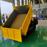 Mini-camion benne sur chenilles Kuangcheng 2 tonnes Vert/Jaune Faible coût d'entretien 880 kg Garantie 1 an