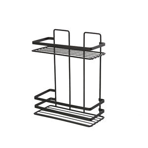 Estante Rectangular de 2 Niveles, Negro, 24 cm de Largo, Estante de Almacenamiento para Baño - Product Image 1