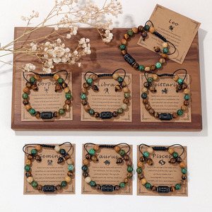 Cuentas <span class=keywords><strong>de</strong></span> piedra real, piedras preciosas, 12 signos del zodiaco, pulsera para mujeres y hombres, pulsera <span class=keywords><strong>de</strong></span> cristal <span class=keywords><strong>de</strong></span> ojo <span class=keywords><strong>de</strong></span> tigre <span class=keywords><strong>de</strong></span> 8mm, joyería <span class=keywords><strong>de</strong></span> piedra natural curativa - Product Image 3