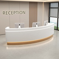 Bureau de réception minimaliste en MDF courbé avec tiroir pour salon de beauté, hall d'hôtel, usage professionnel