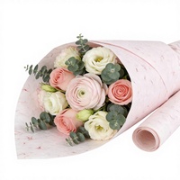 Papier d'emballage pour fleurs fait main YZ Wholesale, imperméable, recouvert de résine, motif rétro en pétales, pour emballages cadeaux floraux