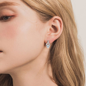 Wholesale Luxury Oval Cut 4ct Vvs Gra Moissanite Jewelry Dainty Vintage Handmade <strong>Silver</strong> 925 Geometric <strong>Infinity</strong> Sign <strong>Earrings</strong> - Product Image 5