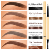 Crayon à sourcils OEM personnalisé avec logo, hypoallergénique, à double embout, teinté, végétalien, longue tenue, imperméable et lisse, marque privée