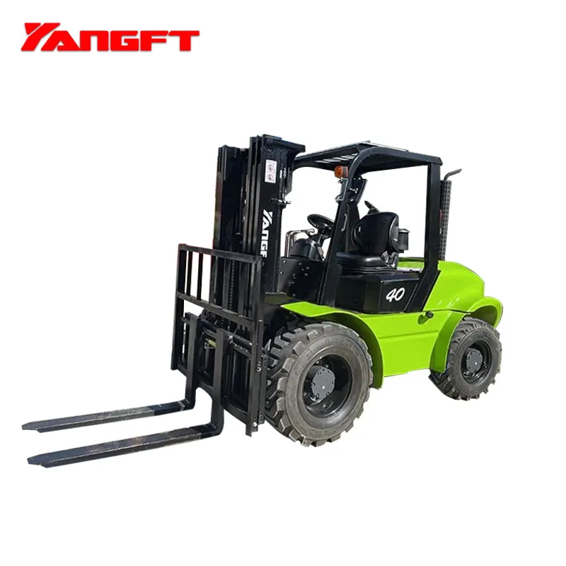 YangFT 4x4 รถยก รถยกภูมิประเทศขรุขระ รถยกแบบข้อต่อ 4 ตัน พื้นที่ขรุขระพร้อมห้องโดยสาร