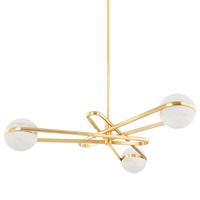 Lustre rond LED de luxe américain de 52 pouces en laiton vintage pour salon, chambre à coucher, salle d'étude