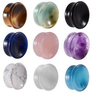 <strong>Set</strong> of 90 Organic Natural Amethyst Cat Eye Concave <strong>Ear</strong> <strong>Plug</strong> Double Flare 6mm Solid <strong>Ear</strong> Gauge Body Jewelry <strong>Piercing</strong> - Product Image 6