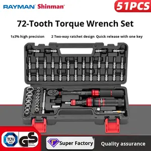 طقم مفتاح عزم قابل للتعديل 51 قطعة للتجارة الخارجية، مفتاح مسبق الضبط بالكيلوغرام، طقم مفك براغي صغير للدراجات من الكروم والفاناديوم - Product Image 5