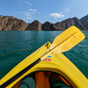 Yeni varış açık Kayak kürek su sporları plastik PP bıçak 1-Piece sabit uzunluk alüminyum kano kürek - Product Image 3