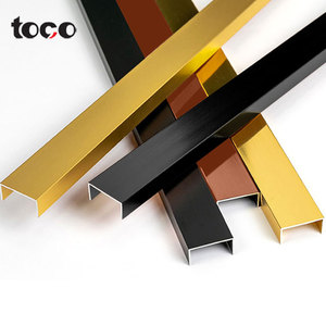 Muebles Toco, Borde de Latón Dorado, Acero Inoxidable Cromado, Tiras Decorativas de Metal, Moldura de Azulejos en Forma de U - Product Image 5