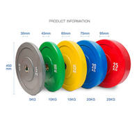 Plaques de musculation en fonte revêtues de caoutchouc, couleurs personnalisées, haute qualité, pour haltères de fitness, usage universel, logo personnalisable, fabrication en usine