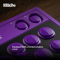 Manette Arcade 8BitDo V3 Violette en ABS, Contrôleur Sans Fil et Connectivité Triple Mode Filaire pour Steam