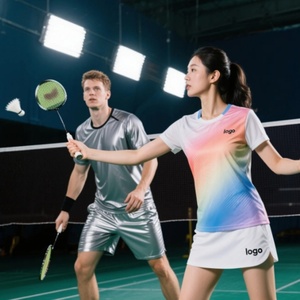 เสื้อยืดลำลองทรงโอเวอร์ไซส์ ผ้าฝ้ายถัก 100% ระบายอากาศ แห้งเร็ว เหมาะสำหรับเล่นแบดมินตัน ใส่สบายในช่วงฤดูร้อน - Product Image 3