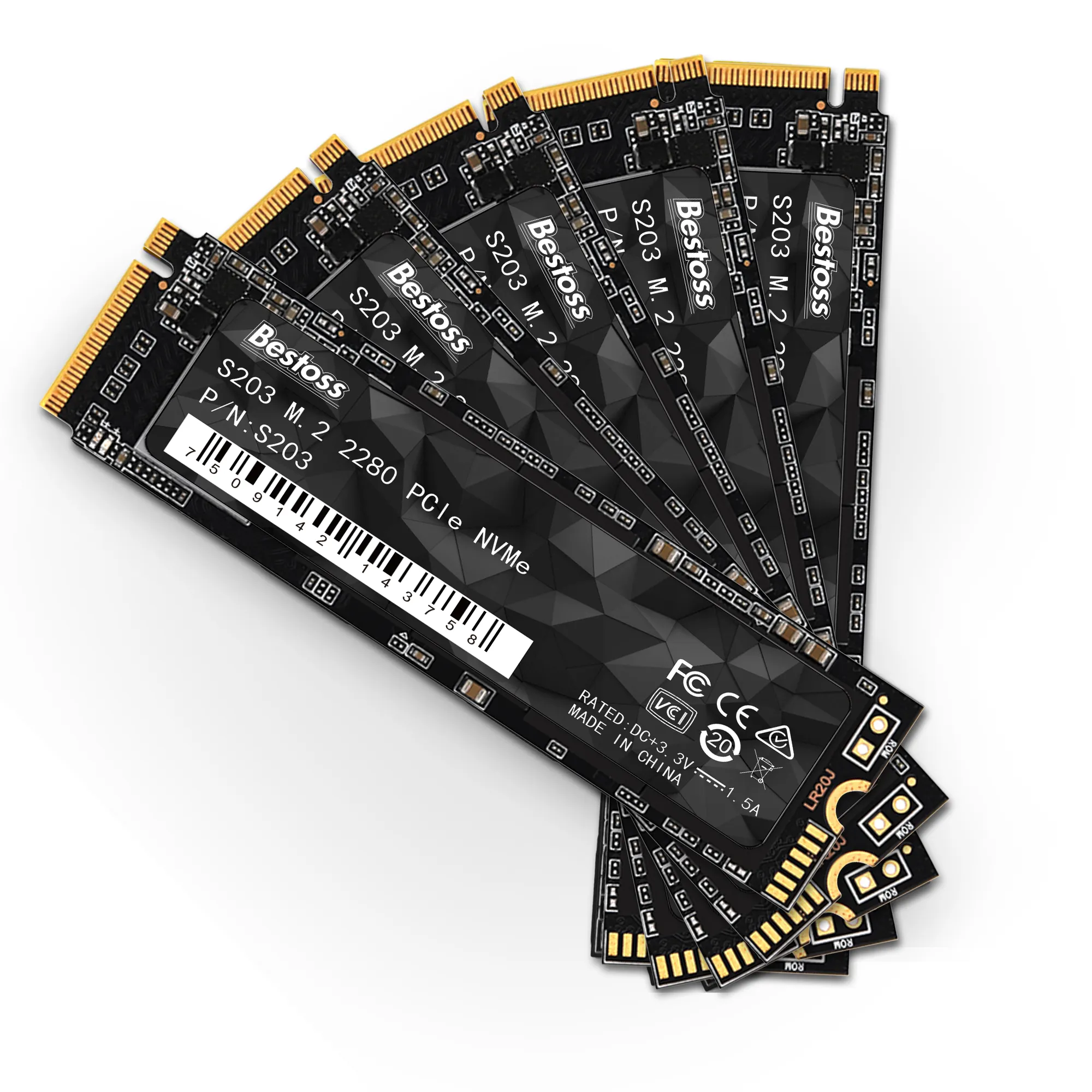 Bestoss Factory Price NVME PCIe 3.0 x 4 128GB 256GB 512GB 1TB 2TB Desktop Internal SSD Solid State Drive