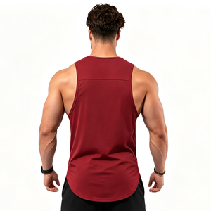 Débardeur de sport pour homme à ourlet en arc, séchage rapide, en polyester et coton - Product Image 2