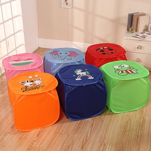 Panier de rangement pliable O238 pour vêtements sales et articles divers, imprimé animaux de compagnie, avec couvercles, motif dessin animé, vente en gros - Product Image 1