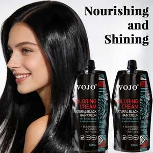 VOJO Tinta <span class=keywords><strong>per</strong></span> <span class=keywords><strong>Capelli</strong></span> Nera Naturale Permanente di Alta Qualità, Senza Ammoniaca, Non Appiccicosa, Colore Duraturo - Product Image 1