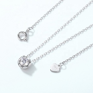 Collana in Argento Sterling 925 con Moissanite, Gioielli Semplici ed Eleganti per Donna - Product Image 3