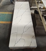 Plan de travail en quartz artificiel BOTON STONE moderne de 15 mm, découpe sur mesure, dalle blanche Calacatta, surface solide