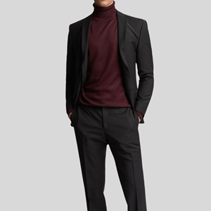 <span class=keywords><strong>Abito</strong></span> monopetto da <span class=keywords><strong>uomo</strong></span> di design italiano <span class=keywords><strong>nero</strong></span> Slim Fit - Product Image 1