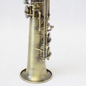 FOCUS <span class=keywords><strong>Saxophone</strong></span> soprano droit vintage plat BB de niveau débutant de haute qualité avec instrument accessoire pour nouveaux joueurs - Product Image 4