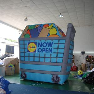 Réplique de chariot de courses gonflable personnalisée KeepFuns |   Giant <span class=keywords><strong>Lidl</strong></span> « MAINTENANT OUVERT » Gonflable pour les promotions commerciales et les grandes inaugurations - Product Image 1