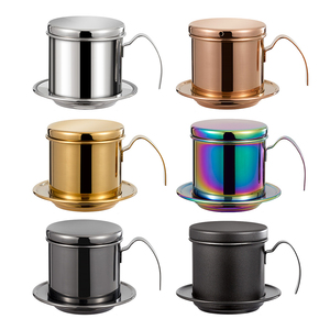 Cafetera <span class=keywords><strong>de</strong></span> goteo manual portátil <span class=keywords><strong>de</strong></span> acero inoxidable, reutilizable, <span class=keywords><strong>sin</strong></span> papel, con filtro vietnamita Phin, apta para lavavajillas, para una sola porción, para barista - Product Image 2