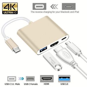 Quality 3 in 1 USB <b>C</b> to 4K HDTV with USB3.0 <b>Hub</b> USB <b>C</b> PD Charging for Macbook Pro for Game Console Series Other Devices - Product Image 4
