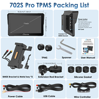 Carpuride W702S PRO+TPMS GPS moto 7 pouces avec écran IPS, étanche IP67, écran tactile Android, Carplay, guidon