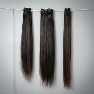 Natural black hair temple loose weaving smooth bundle 100g machine double weft straight manufactures <b>cheap</b> wholesale Human Hair - Product Image 1