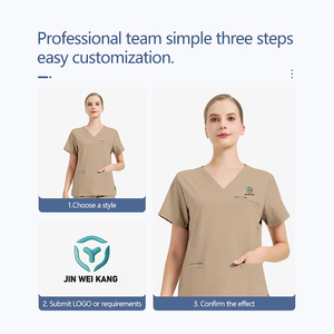 Divisa Medica Personalizzata con Logo, Set Infermiera Elasticizzato Nero, Uniforme per Dottori in Poliestere/Rayon - Product Image 5