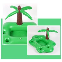 Porte-gobelet gonflable amusant pour piscine, en PVC, en forme de cocotier arc-en-ciel, pour fêtes