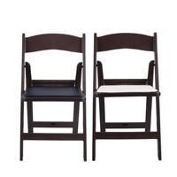Chaises pliantes en résine blanches pour événements extérieurs, légères, robustes, couleur marron, pour location et fêtes