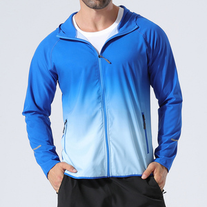Veste coupe-vent de course pour hommes et femmes, manteau de sport léger, fluorescent, à manches longues, à capuche, avec fermeture éclair, à séchage rapide, tendance, automne - Product Image 4
